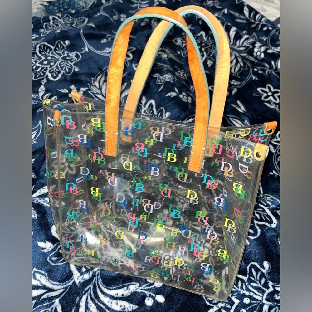Vintage DOONEY & BOURKE Signature DB Small Clear Lunch Mini Tote - Picture 1 of 8